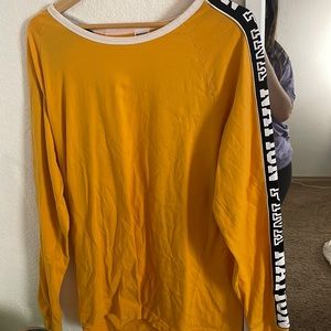 yellow orange long sleeve tee